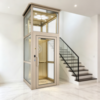 Luxus-Villenaufzug Kleiner Hauslift AC-Antrieb Glaskabine Edelstahlmaterial für 2 bis 4 Etagen 400kg CE-Zertifiziert