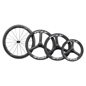 碳纤维 3 辐条公路自行车 T700 20英寸 24英寸 BMX 碳纤维轮圈折叠自行车车轮玄武岩制动表面