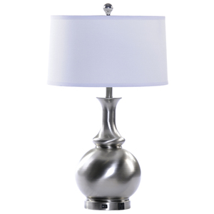 Lampes de table en nickel brossé, éclairage de luxe en laiton avec USB pour hôtel, certifié UL - Product Image 5