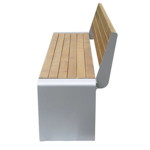 Muebles <span class=keywords><strong>de</strong></span> exterior Banco <span class=keywords><strong>de</strong></span> <span class=keywords><strong>madera</strong></span> para sentarse Parque público <span class=keywords><strong>Madera</strong></span> recuperada y metal Banco alto Asientos Exterior Jardín Patio Asiento Banco - Product Image 2