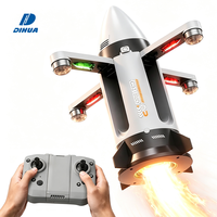 Drone spatial cool avec fumée vapeur et spectacle de lumière LED, moteur brushless, quadricoptère RC 2,4 GHz pour enfants, adultes, débutants, cadeau