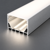 Vente en gros de profilés en aluminium pour bande LED de 50 mm, linéaires, avec diffuseur pour l'éclairage des armoires
