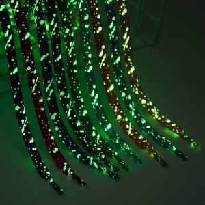 Cordones Planos de Lona con Estampado de Logotipo de Moda, Brillantes en la Oscuridad, Color Fluorescente Luminoso de Alta Intensidad para Deportes Atléticos - Product Image 4