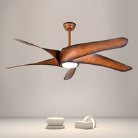Ventilateur de plafond moderne de grande taille de haute qualité, ventilateur de plafond géant en bois avec éclairage LED, caméra cachée