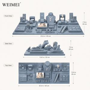 ชุดจัดแสดงเครื่องประดับ WEIMEI  ถาดกำมะหยี่สีน้ำเงินสำหรับวางสร้อยคอ กำไล ต่างหู แหวน จี้  สำหรับร้านขายเครื่องประดับบูติก - Product Image 3