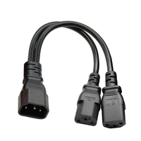 Kabel Daya Aplikasi Komputer Bentuk Y Berkualitas Tinggi, Steker C14 ke 2C13 Female dan Kabel Daya Splitter Y C13