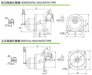 Reductor de tipo de eje doble de transmisión de motor de caja de cambios vertical/horizontal de alta relación con motor eléctrico de CA - Product Image 3