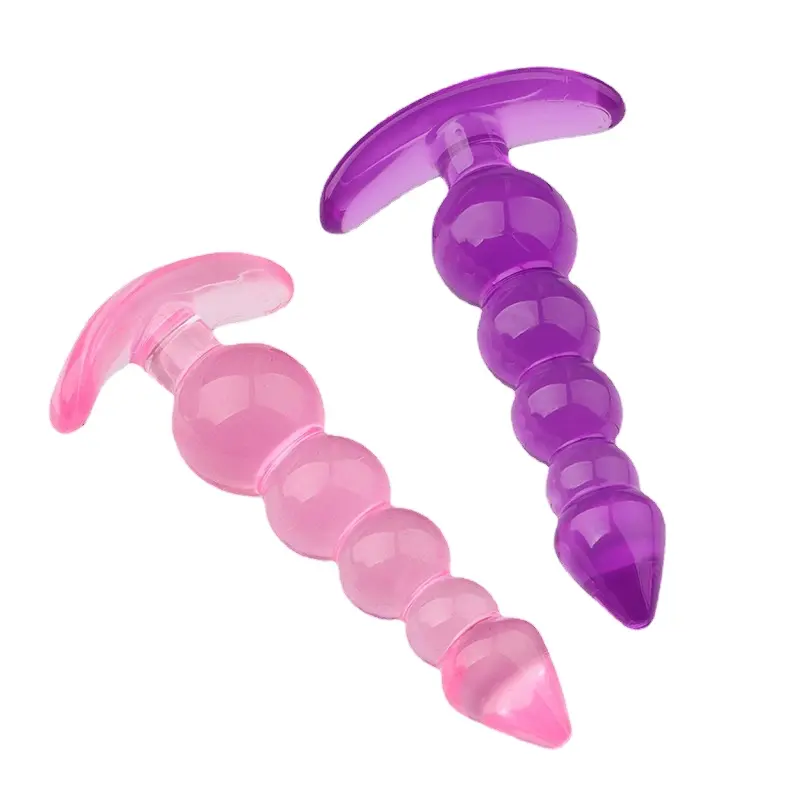 Fünf-perlen anal-stöpsel transparenter ankler männlich und weiblich flirt-spielzeug sex-lieferungen vaginal-dilator