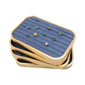 ถาดแสดงเครื่องประดับโลหะ 30x20x3 ซม. ผ้าไมโครไฟเบอร์สำหรับเก็บแหวน จี้ สร้อยข้อมือ สำหรับตู้โชว์เครื่องประดับ - Product Image 3