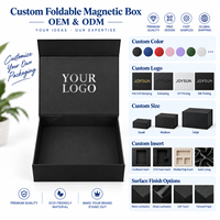 Boîte cadeau pliante magnétique en carton rigide de luxe avec logo personnalisé, recyclable, pour l'expédition à plat, emballage de vêtements