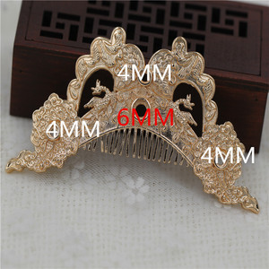 <span class=keywords><strong>Peigne</strong></span> couronne en cuivre coulé doré 98*41MM, gravé à la main, pour bricolage, avec motif lune dorée, matériel <span class=keywords><strong>de</strong></span> pêche - Product Image 1