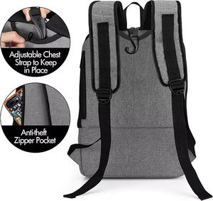 Mochila Unisex Portátil de Malla Gris, Paneles de Poliéster Impermeables, con Cordón, Transpirable, para Viajes, Capacidad de 20-35L - Product Image 2