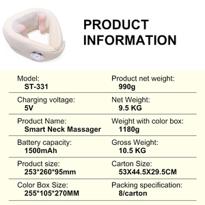 Almohada Masajeadora Cervical Inteligente Shiatsu con Calor y Luz Roja para Cuello y Hombros, Dispositivo de Masaje por Amasamiento ST-331 - Product Image 6