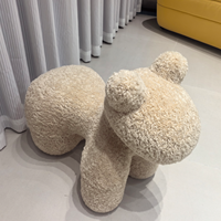 Taburete Seccional de Esponja con Forma de Pony Colorido Sherpa - Diseño Moderno, Silla Artística de Dibujos Animados para Niños, Silla Divertida con Forma de Animal para Apartamento
