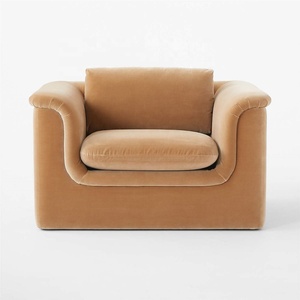 Canapé personnalisé simple 1 place canapé sur mesure rembourré orange kaki couleur vert camel velours velours <span class=keywords><strong>fauteuil</strong></span> en tissu - Product Image 1