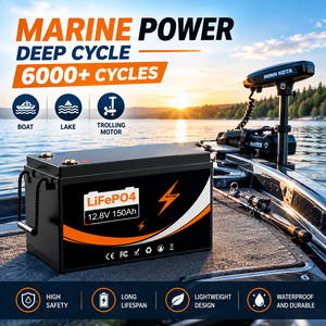แบตเตอรี่ LiTime EU 12.8V 150Ah LiFePO4 สำหรับเรือ 1.92kWh ระบบ Deep Cycle พร้อม Smart BMS 6000+ รอบการใช้งาน IP65 สำหรับมอเตอร์เรือยอชท์ รุ่น U204 - Product Image 1