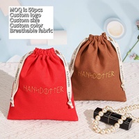 Sac de bougie de parfum de maquillage de lin de coton coloré imprimé de logo personnalisé sacs à poussière de mousseline de coton naturel solide avec cordon de serrage
