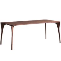 Ensemble table et chaises de salle à manger personnalisable en bois massif de noyer noir d'Amérique du Nord, style nordique moderne minimaliste, rectangulaire pour six personnes
