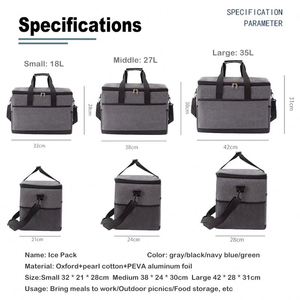 Bolsa Térmica para Alimentos, Personalizada al por Mayor, Aislada, Portátil, de Tela Oxford, a Prueba de Fugas, Impermeable, con Lámina de Aluminio, para Picnic - Product Image 4