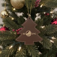 Personalisierte Gravierbare Kunstleder-Weihnachtsbaumanhänger mit Individueller Gravur von Familiennamen oder Initialen