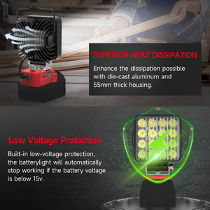 <span class=keywords><strong>Lampe</strong></span> de travail LED portable étanche 48W 4800LM 18V avec port de charge USB et Type-C, <span class=keywords><strong>lampe</strong></span> LED rechargeable - Product Image 4