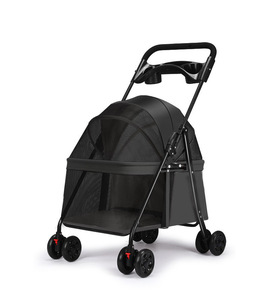 Carrito Plegable para Mascotas, Ligero, con Malla, Cierre y Cubierta Extraíble para Perros Pequeños y Gatos, Viajes al Aire Libre - Product Image 4