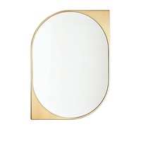 Miroir mural ondulé découpé au laser, décoration d'intérieur vintage antique, miroir suspendu avec chaîne dorée, vente en gros, nouveau miroir en verre et métal pour la beauté