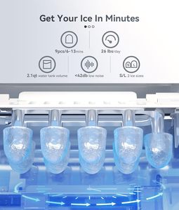 Ecozy US Stock portátil negro de acero inoxidable encimera máquina para hacer hielo <span class=keywords><strong>Mini</strong></span> 6 minutos 9 cubos máquina de hielo autolimpiante - Product Image 2