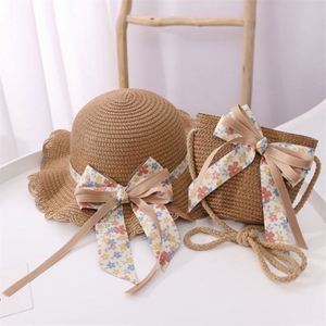 Chapeau de soleil d'été pour enfants, chapeau de plage unisexe pliable en paille de papier pour enfants, ensemble sac et chapeau, voyage, ski, décontracté - Product Image 3