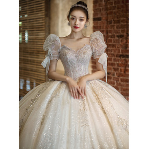 NDB10558 Vente en gros Robe de mariée de haute qualité à succès, robe de soirée à fleurs 3D et perles, Wilderly Bride - Product Image 4