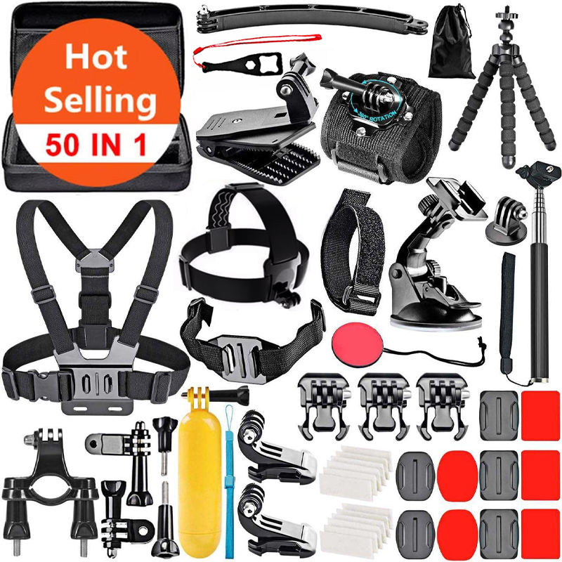 HONGDAK 50 in 1 Action Camera Accessory Kit Accessories Set for GoPro Hero 13 12 11 10 9 8 7 6 Camera for gopro Accessories Kit