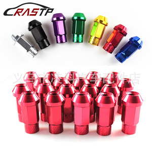น็อตล้ออะลูมิเนียมอัลลอย CRASTP สีแดง ขนาด 12 มม. x เกลียว 1.5 สำหรับอัพเกรดล้อรถยนต์ - Product Image 1