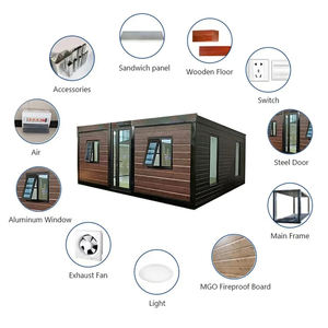 Maison conteneur préfabriquée isolée portable de 20 pieds Maison solaire extensible à énergie solaire pour hôtel ou centre commercial en vente - Product Image 2