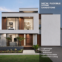 Panel Dinding Batu mcm Harga Terjangkau, Pelapis Dinding Batu Fleksibel, Veneer Batu Fleksibel Ringan, Ubin Batu Pasir Ringan untuk Dinding Eksterior
