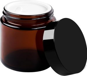 Pot cosmétique en verre noir mat avec couvercle à vis en aluminium noir, gamme 5g-100g, pour les soins de la peau - Product Image 3