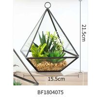 Pot mural en verre avec fleurs artificielles, fausses plantes succulentes et d'aloe, vente en gros, pièces
