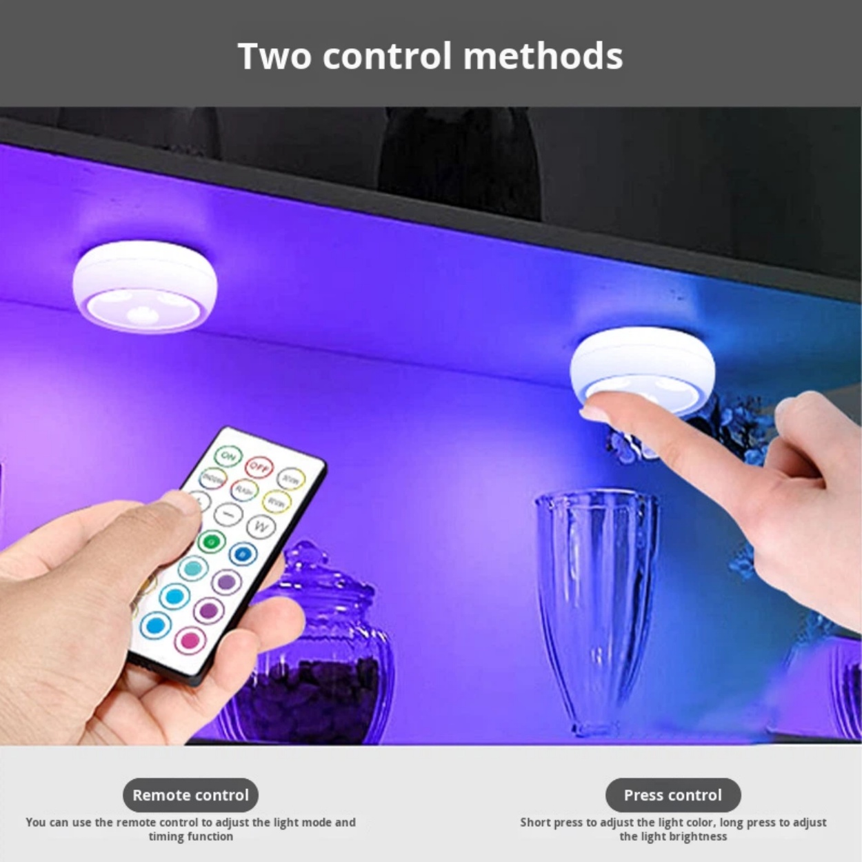 6 pcs RGBW + 2 Remote Control set