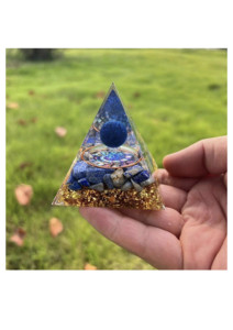 Nueva Pirámide de Orgonita con Bola de Lapislázuli y Cristal Artesanal - Piedra Rodante de Hoja de Oro para Sanación, Meditación, Decoración del Hogar y Regalo - Product Image 4