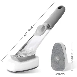 3-in-1 Kitchen Gadgets Set with <b>Removable</b> Brush Head Liquid Dispenser Sponge Soap Dispenser <b>Boxed</b> Dish Washing Brush - Product Image 4