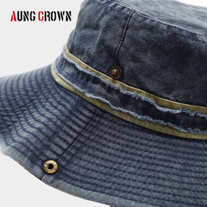 Sombrero de Pescador Lavado para Campamento y Senderismo al Aire Libre para Mujer, Sombrero de Pesca de Ala Ancha con Protección Solar para Hombre, <span class=keywords><strong>Gorra</strong></span> con Visera - Product Image 4