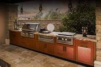 Cuisine extérieure modulaire Prima Factory Direct, armoires en MDF, évier BBQ, robinet, comptoir en acrylique, îlot repas