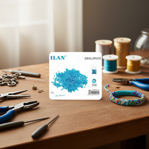 Perline di vetro Ilan Abalorios 2 mm blu lago 50 g per la creazione di gioielli - Product Image 3