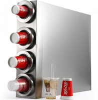 Distributeur automatique de gobelets en acier inoxydable pour hôtel, café, station de boissons en acrylique alimentée par batterie, pour bubble tea