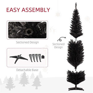 Árbol de Navidad Artificial de Pie, Ecológico, para Interiores, Sin Luces, Negro, 7 Pies - Product Image 6