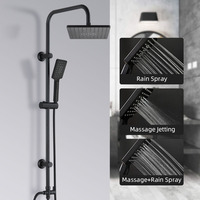 Leelongs Colonne de Douche Murale en Acier Inoxydable, Ensemble de Douche Pluie Noir, Système de Robinet