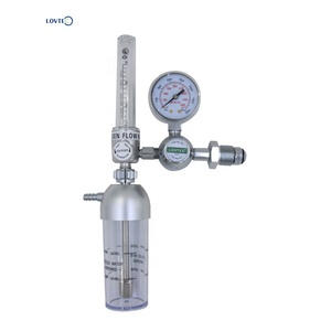 Bull nose-medidor de flujo con botella de aluminio, regulador de oxígeno médico, cga540