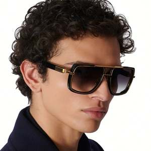 Lunettes de soleil surdimensionnées vintage tendance 2025 avec logo personnalisé, UV400, pour femmes et hommes, style aviateur carré - Product Image 1