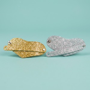 Pinces à cheveux scintillantes dorées et argentées, accessoires colorés pour chats, style simple, toutes saisons, en plastique durable - Product Image 2
