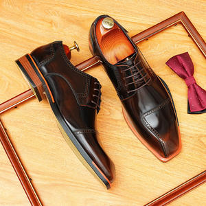 Zapatos Derby de Cuero Genuino, Estilo Inglés, Color Coordinado, Versátiles, Casuales, Formales, de Moda, Antideslizantes, para Negocios y Bodas - Product Image 1