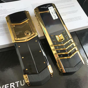 Hot SaleVertue Gold Mini téléphone K8 Dialer clavier téléphone portable personnes âgées téléphone portable couverture arrière en cuir - Product Image 5